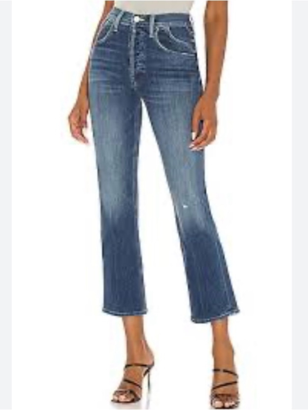 MOTHER The Stash Tripper Ankle Jeans In Getalongs Button Fly High Rise Flare 27